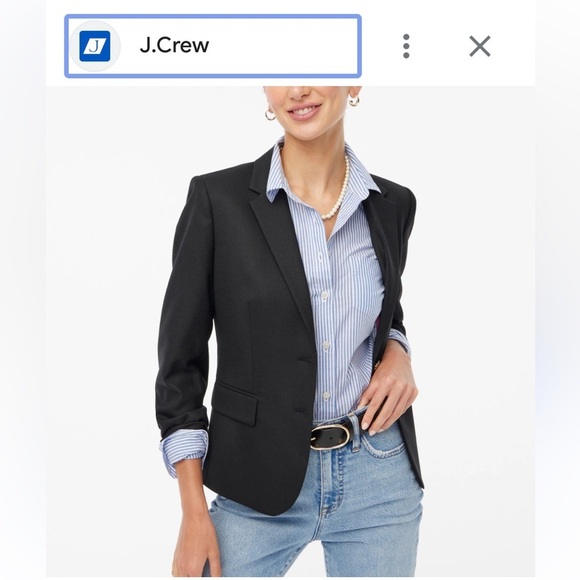 J. Crew black denim schoolboy 87 Regent Blazer Button Pockets size 8 - Picture 1 of 9